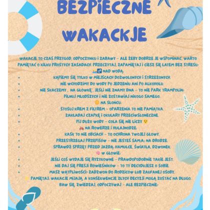 PLAKAT BEZPIECZNE WAKACJE PLAKAT BEZPIECZNE WAKACJE